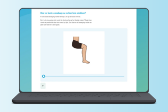 Animated image in the Orthopedics module of ConsultAssistent on a computer screen