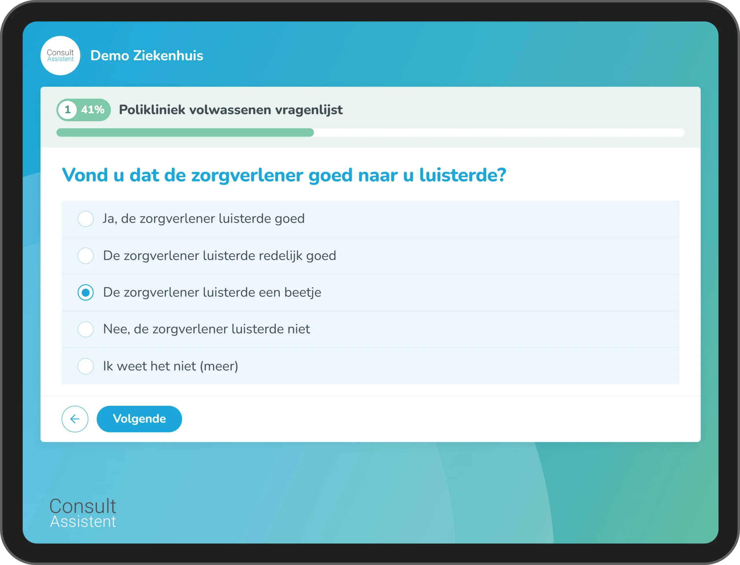 Digitale PREM op Ipad scherm.
