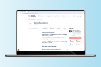 Computerscherm waarop te zien is dat ConsultAssistent nu te zien is op Helpdesk Digitale Zorg